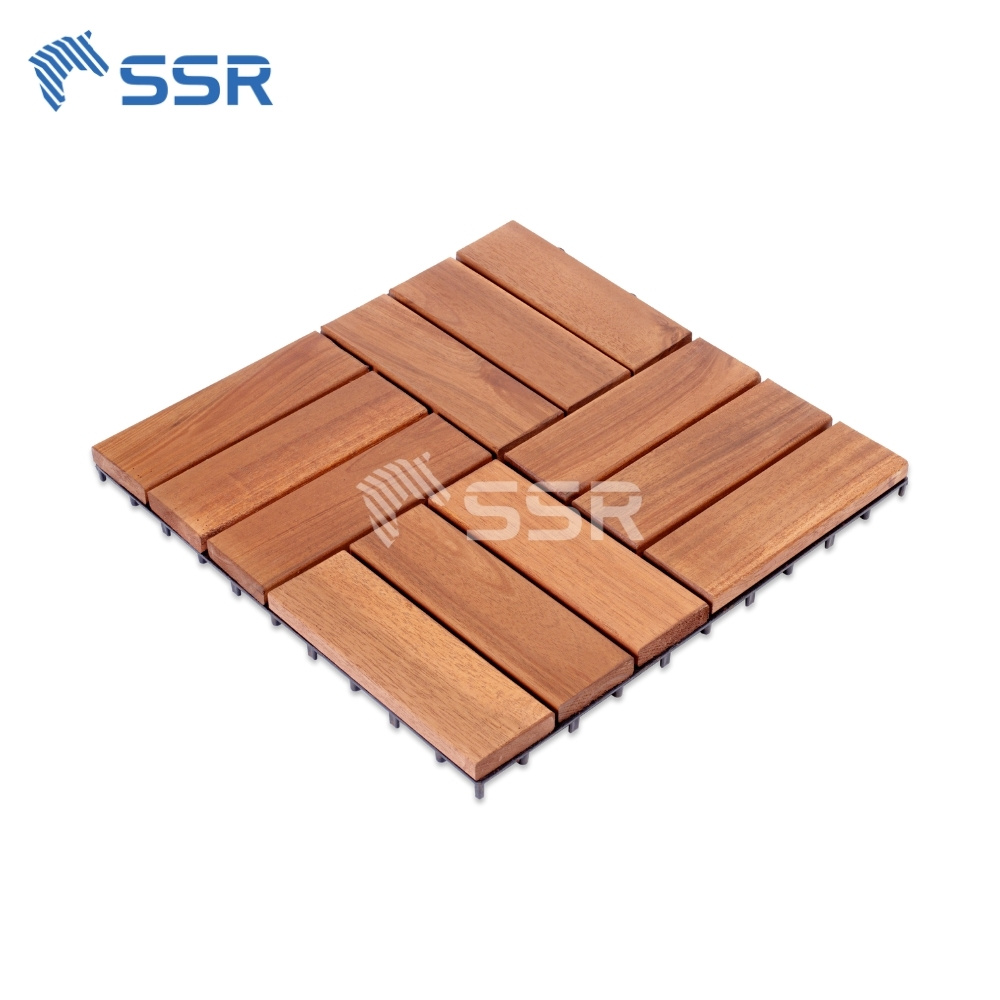 brown 12 - Slat Decking Tiles