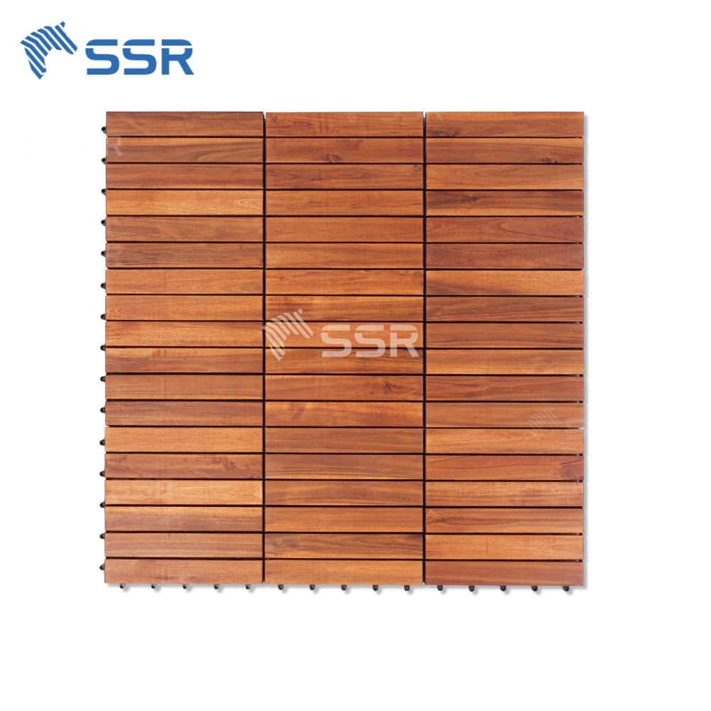 Golden Teak 6 - Slats Acacia Wood Decking Tiles