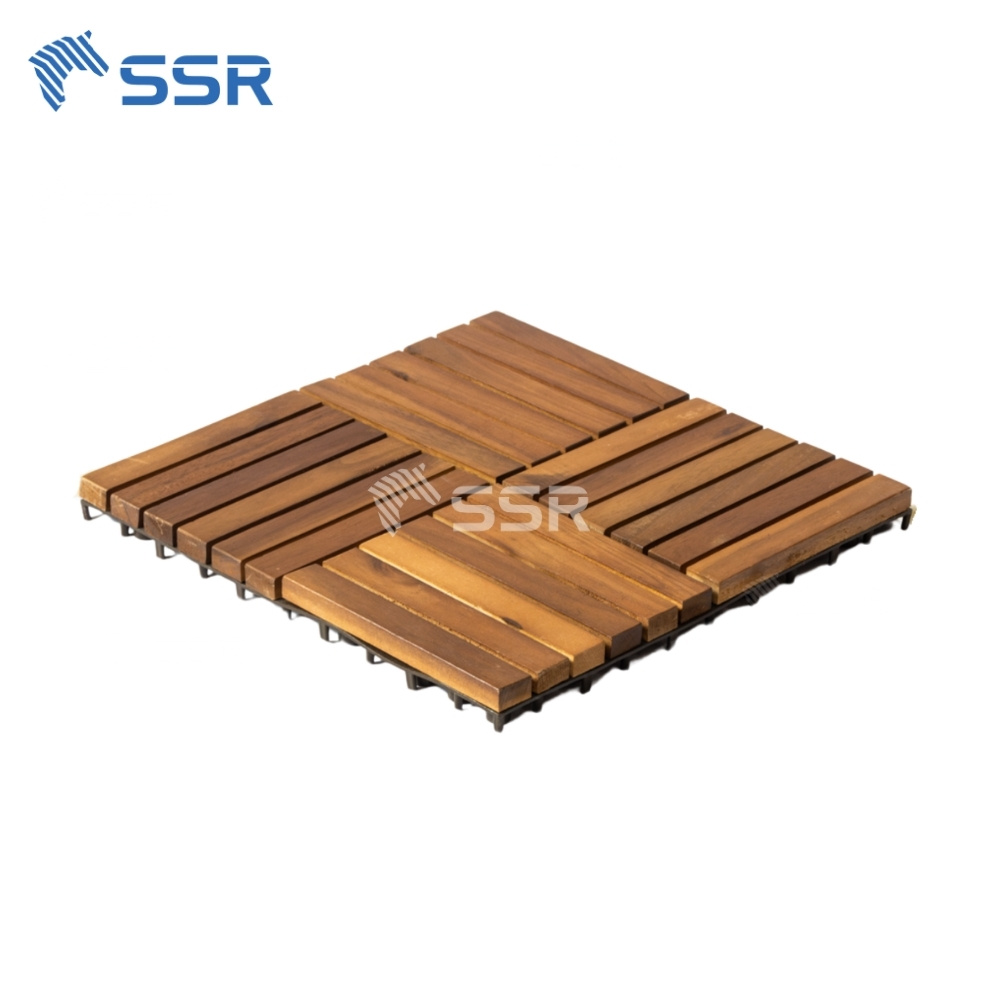 24 Slats Acacia Wood Decking Tiles