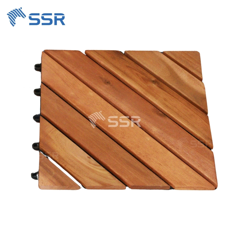 8 slats diagonal acaciawood decking tiles 2