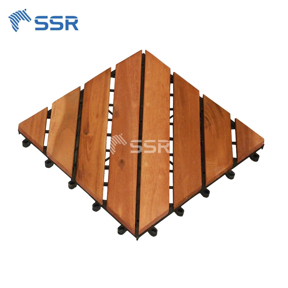 8 slats diagonal acaciawood decking tiles 4