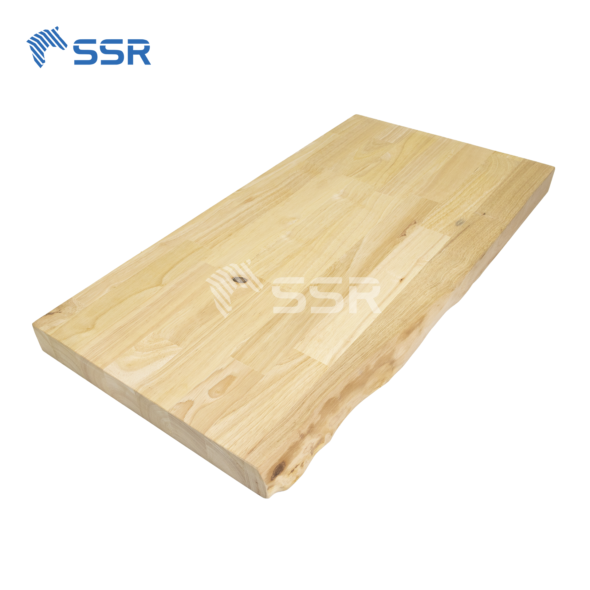 Unfinished Hevea Finger Joint Wall Shelves - 1 Live Edge (5)