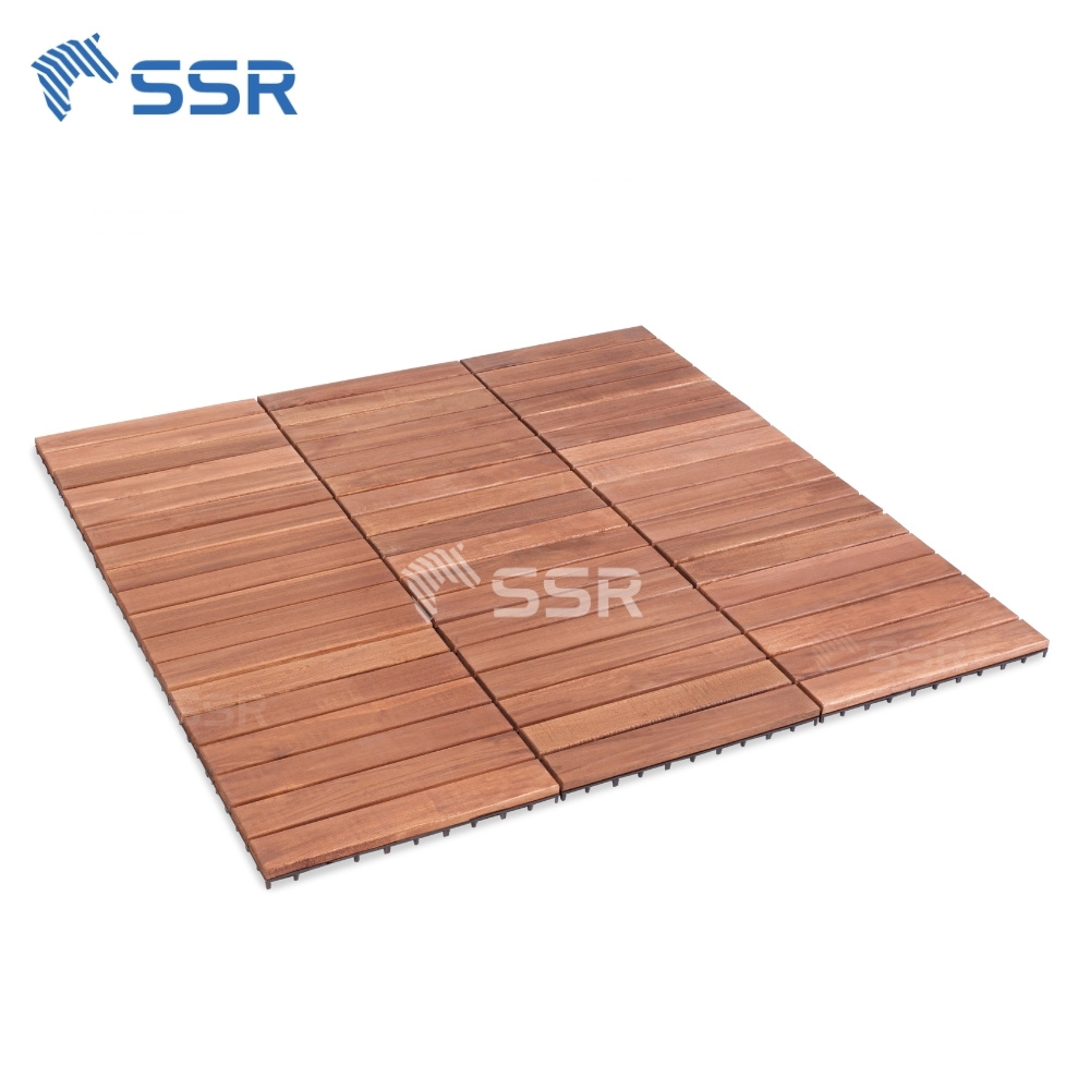 brown 6 slats acacia wood decking tiles 1